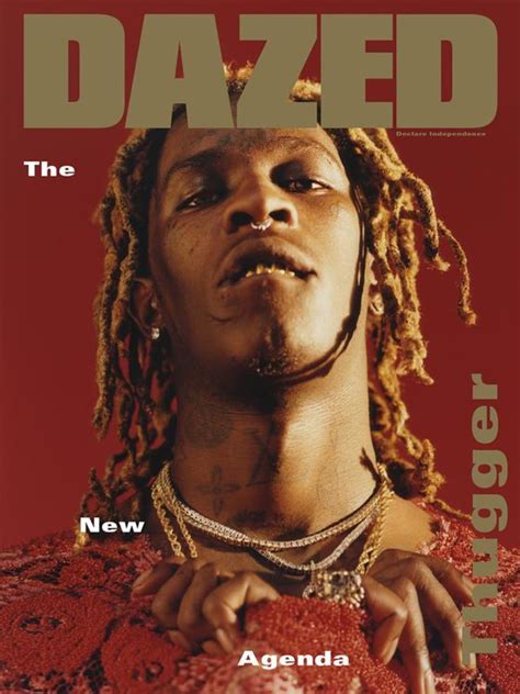 gucci dress dazed thug|Young Thug Rocks A Dress On The Cover Of 'Dazed' Magazine.